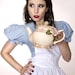 Alice in Wonderland Halloween Costume blue dress white apron costume custom size made to measure plus size