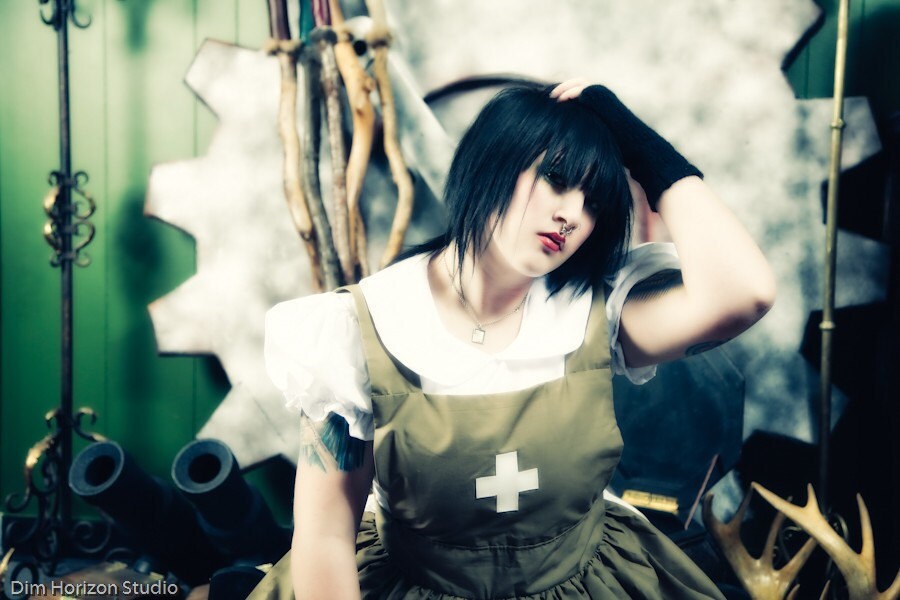 Steampunk Nurse Dress and Apron Post Apocalyptic Zombie Army