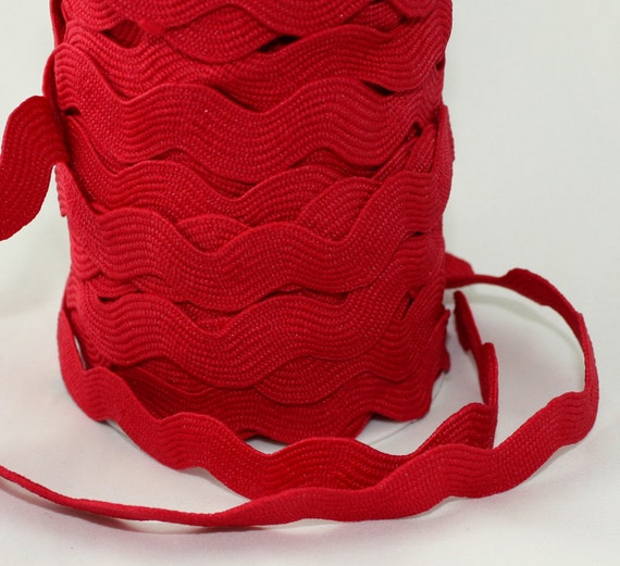 Red Ric Rac, Rick Rack Ribbon 1/2" wide by the yard Sewing, Crafts, Gift Wrap, Trim