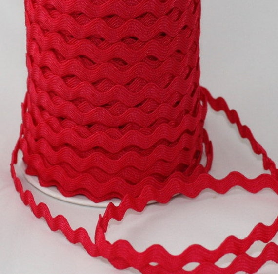 Red Ric Rac/ Rick Rack Ribbon 1/4" wide by the yard Crafts, Sewing