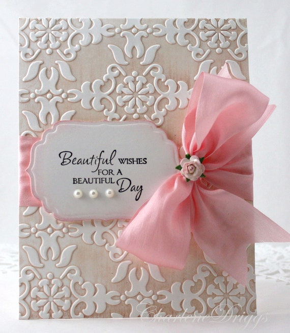 Embossed Handmade Wedding Mother's Day Birthday Card