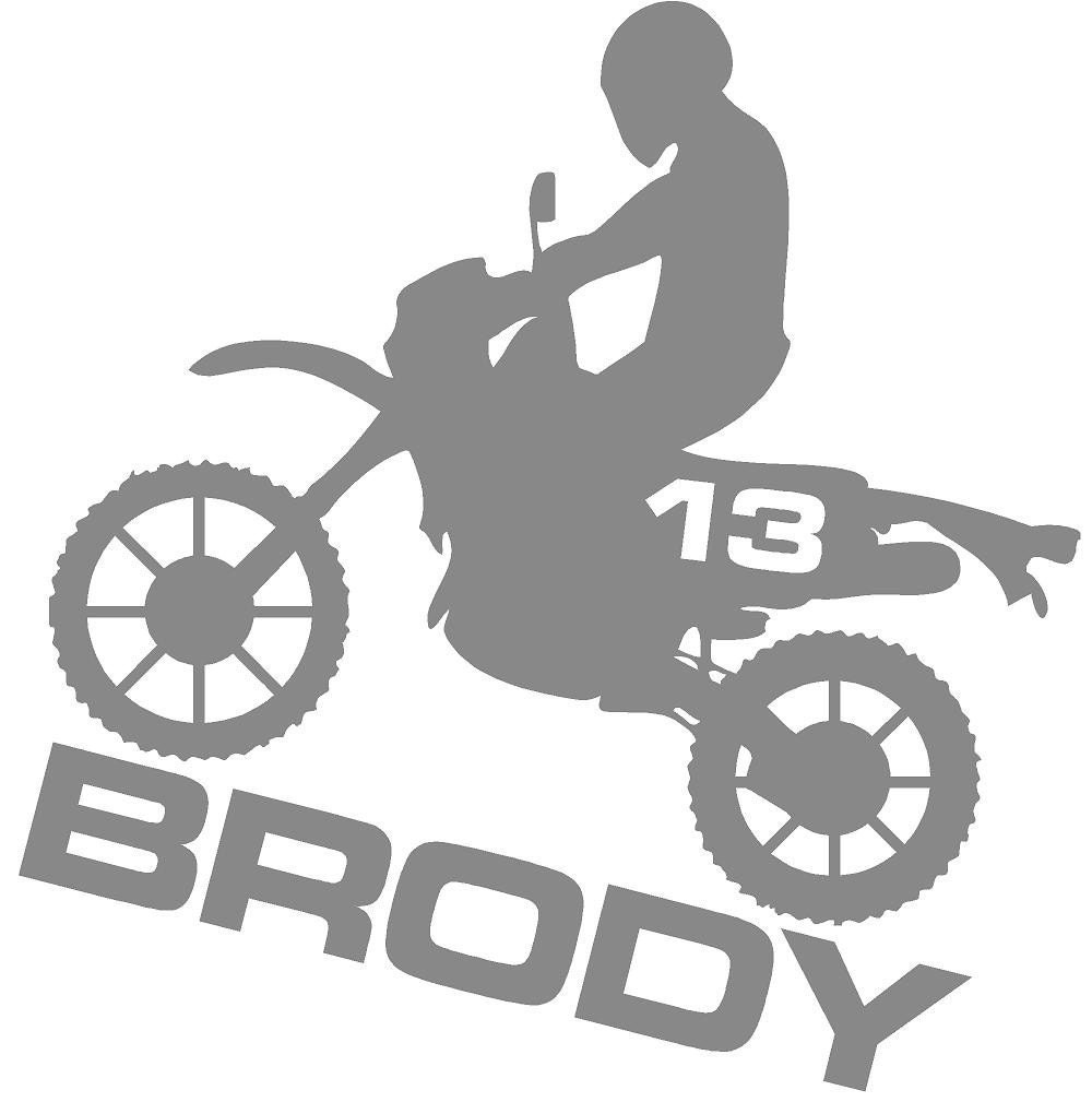 Wall Decal Dirt Bike Personalized Boys Name Vinyl Sticker Word