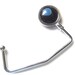 Purse Hanger with Fused Glass Cabochon in Black with Blue accent