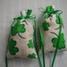 White and Green St. Patricks Sachet-'Raspberry Delight' Fragrance-'Shamrock'Print Sachet-Cotton Fabric Sachet-Green Ribbon-Cindy's Loft