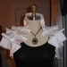 RESERVED for Krista- WHITE Tafetta Victorian Inspired Shoulder Wrap w Flower Corsage
