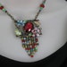 SALE PRICED, Red Necklace, Bead Necklace, Statement Necklace, Bead, Chain, Chunky Necklace, Flower, Necklace, Red, Vintage Inspired