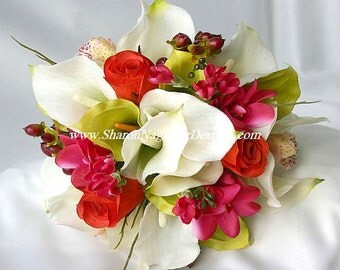 TROPICAL DESTINATION Wedding Bouquet Real Touch LATEX