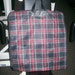 Red Plaid Garment Fold-over Travel Bag, Suitcase, Vintage