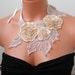 Sequin and Beads Embroidered Shining Necklace and Earring SET transparent ,romantic and charming