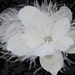Sparkle Flower Feather Fascinator, White, Ivory Bride headpiece, ostrich feather, rhinestone