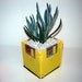DISK-PLANTER Earth Day Eco-Friendly Recycled Repurposed 2HD diskette planter YELLOW