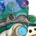 SALE....Black Lagoon...... An ORIGINAL "Sea Bead" by Beatlebaby Glassworks...Handmade Lampwork Glass Organic Focal