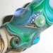 Dreaded Water Water Everywhere Totem Pole....A Beatlebaby Glassworks Bead...8mm hole for Dreads,Dreadlocks. Handmade Lampwork Glass Bead