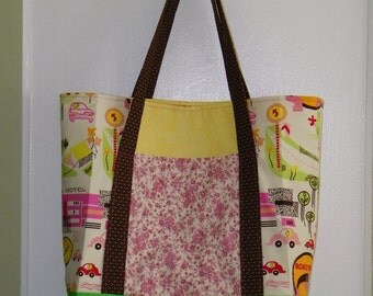 brown cotton tote bag