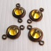 Vintage Rhinestones Jonquil Charm Connectors - Hand Antiqued Brass Settings - Glass Vintage Jewels - Foil Backs - Charms - Stone 5mm