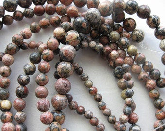 4mm Leopardskin Jasper Round Beads - 16 inch strand