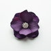 Eggplant Purple Hair Flower - Bridesmaid Hair Clip, Eggplant Purple, Royal Purple, Velvet Hair Flower, Crystal