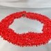 Vintage Coral Necklace. 3 Strand. Faux Red Branch Coral. Hong Kong