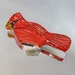 Vintage Cardinal Brooch Ceramic Porcelain Red Bird