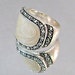 Vintage Marcasite Ring. Beige Enamel