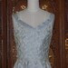 1950s Baby Blue Silk Embroidered & Rhinestone Studded Swing Dress