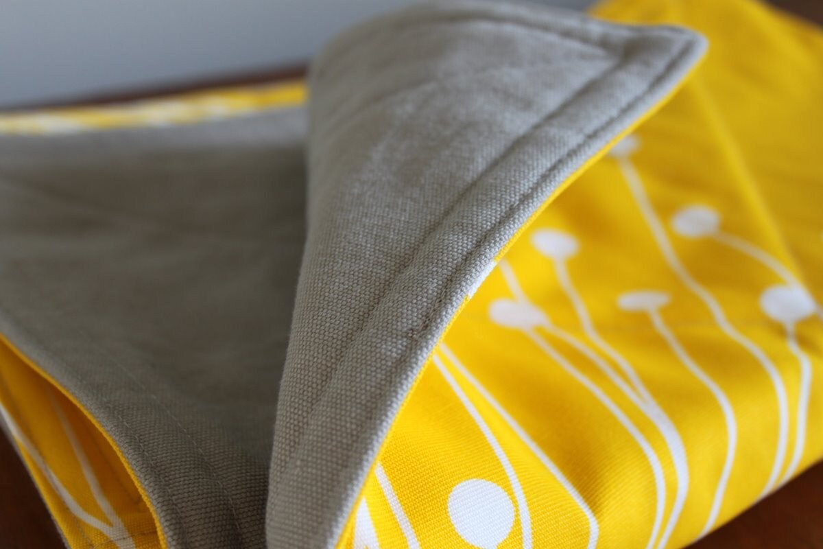 Modern Baby Floor Playmat. Yellow Flower. NonToxic Materials