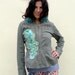 Upcycled Jacket with Exotic Floral Applique & Sheepskin Trim Made in England UK