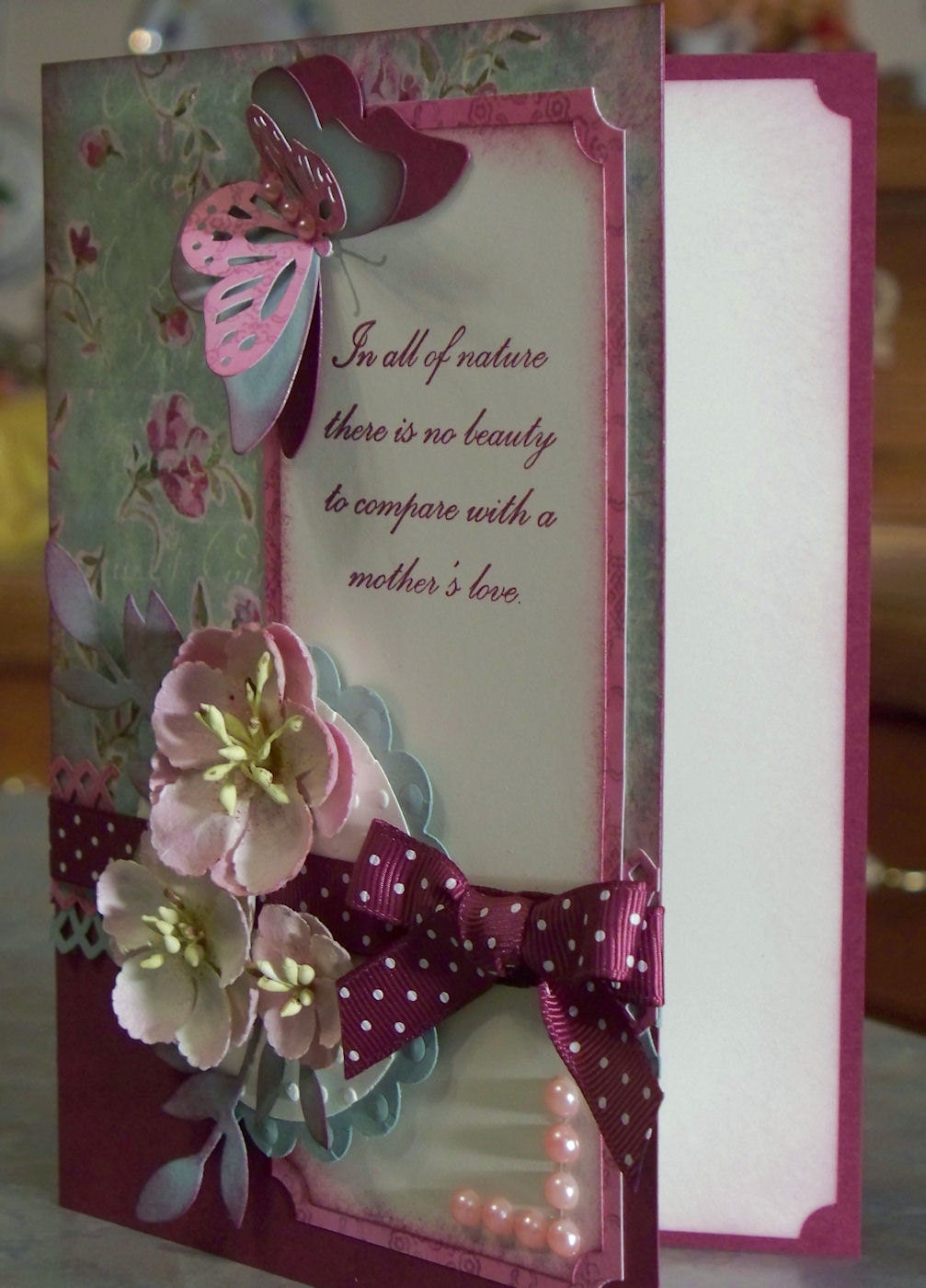 Beautiful Handmade Birthday Card or Mother's Day with