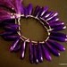 SALE - Red Violet Chalcedony Faceted Elongated Briolettes, 7.5 x 36mm - Matched Pair