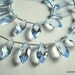 SALE - AAA Aquamarine Quartz Faceted Marquise Briolettes - (1) Matched Pair