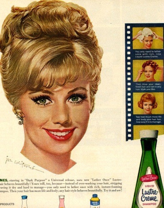 vintage shampoo pinup girls 1950 advertisement