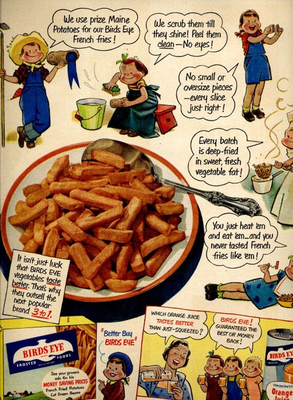 vintage 1951 advertisement french fries birds eye children