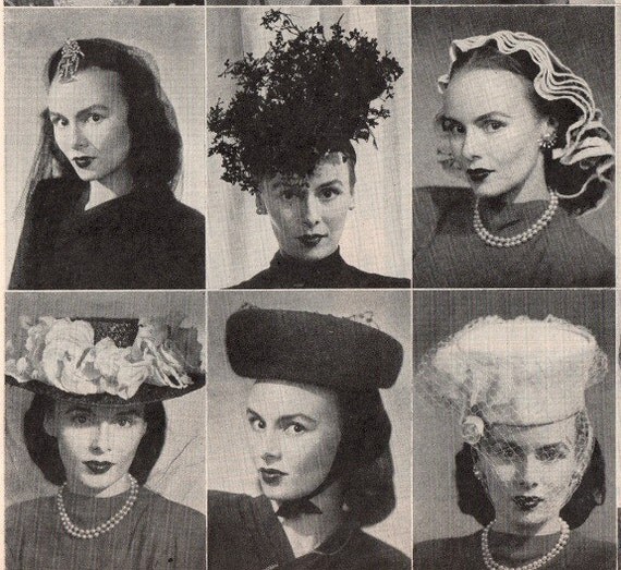 Items similar to vintage pinup hat fashion 1946 advertisement on Etsy
