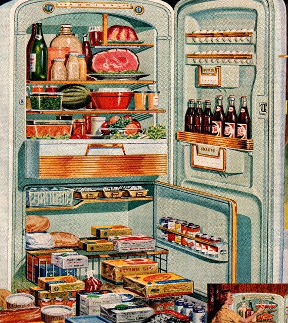 vintage turquoise refrigerator 1954 advertisement