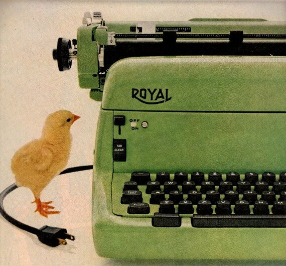 vintage lime green royal typewriter 1955 advertisement