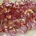 Sparkly Golden Mystic Finished Rosy Pink Quartz Faceted Pear Briolettes 9 to 10.5mm 10 pieces