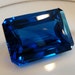 Exquisite Electric Dark Peacock Blue Swiss Blue Topaz Emerald Cut Briolette