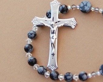 Snowflake Obsidian Rosary