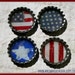 Americana Series Stars and Stripes 1 Magnets - Set of 4 Bottle Cap Magnets (15634)