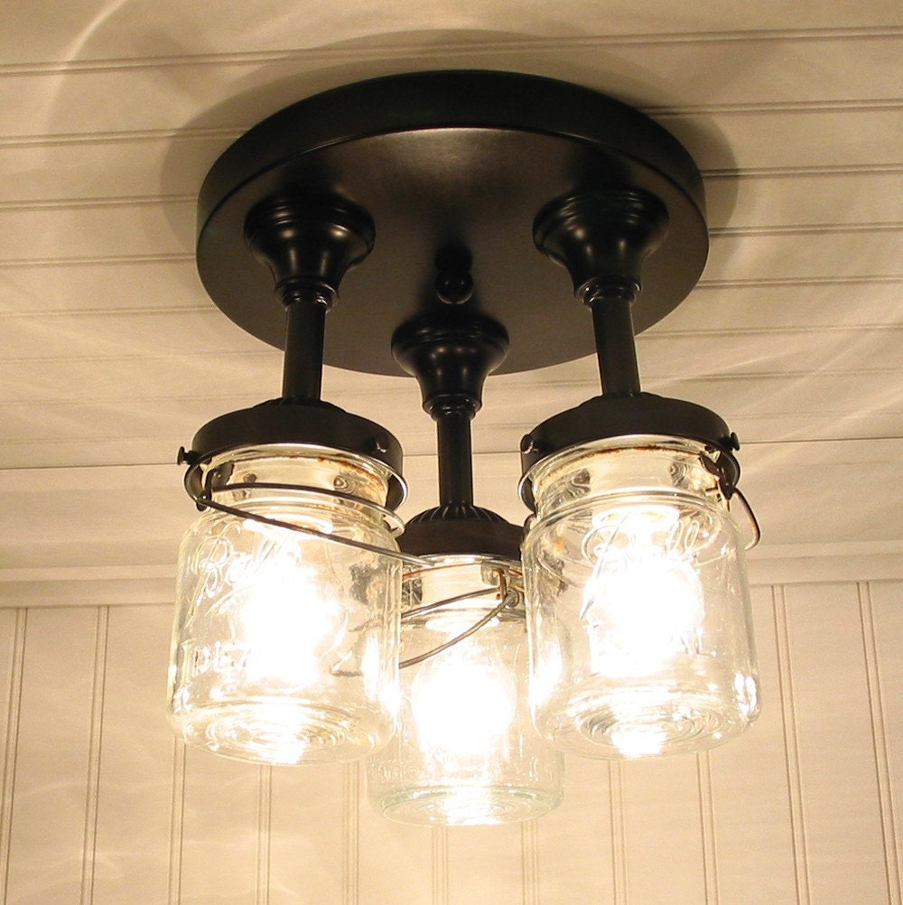 Vintage Canning Jar CEILING LIGHT Created NEW