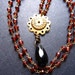 Indian Necklace Garnet Onyx Vintage Brass by MinouBazaar