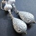 White Earrings Snow Queen Vintage Lucite Silver by MinouBazaar