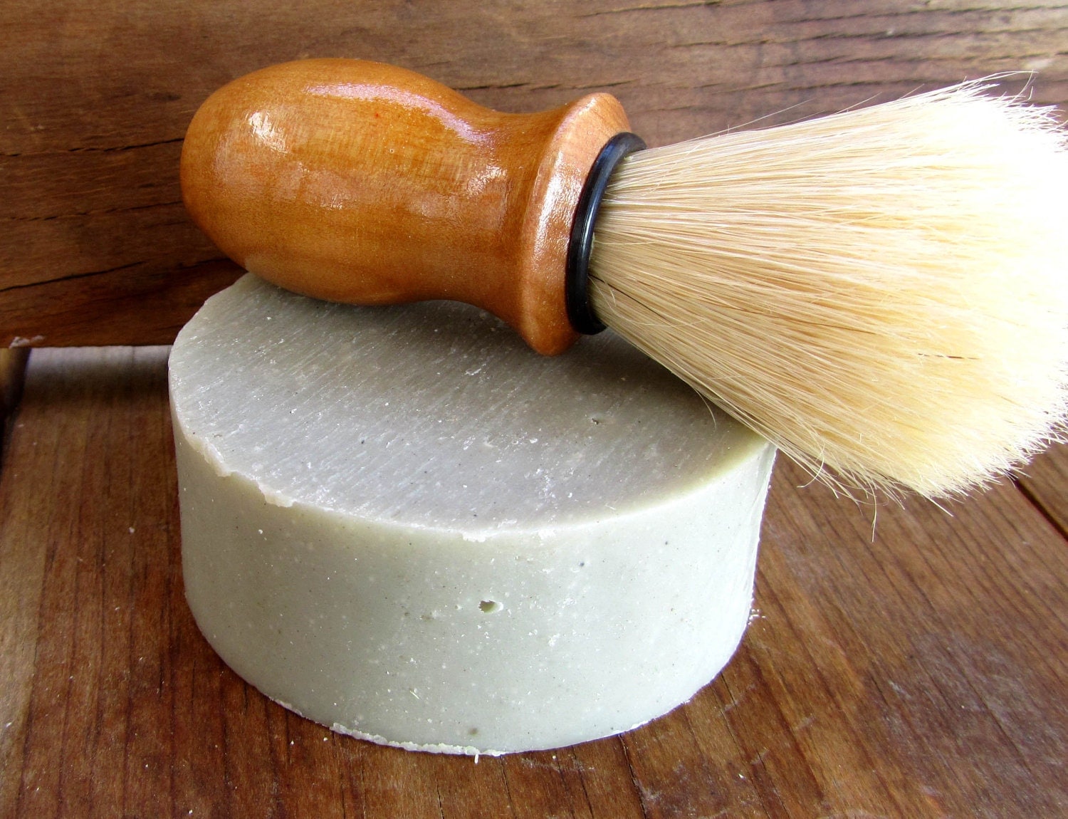 Shaving Mug Brush Olive Oil Soap with cocoa butter
