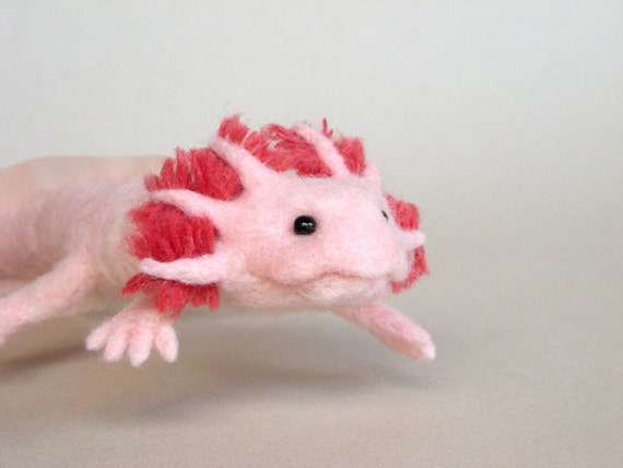 knitted axolotl plush