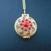SALE - gold mesh locket - red - Last One
