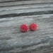 Fuchsia red mum post earring