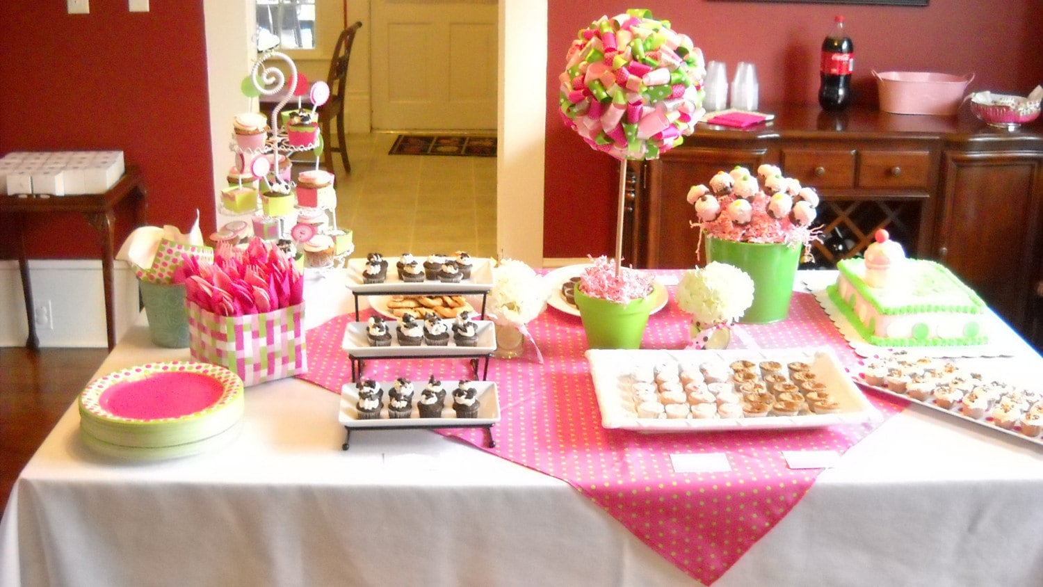 Pink and Green Party Package by ALittleLollipopTree on Etsy