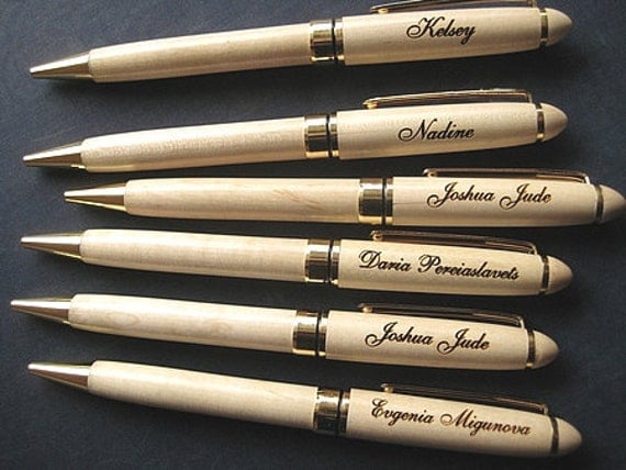 Personalized Engraved Wood Ball Point Pens Gifts for Office, Wedding ...