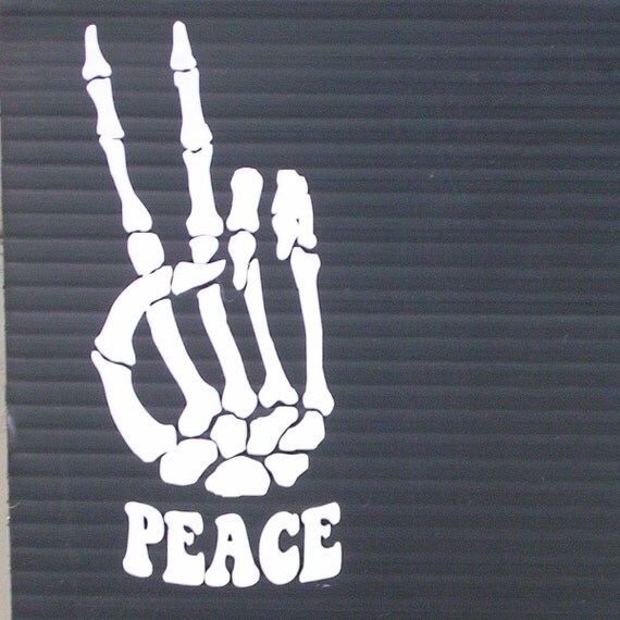 skeleton hand peace sign sweatshirt