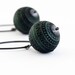 Vintage Lucite Teal Earrings on Oxidized Sterling Silver